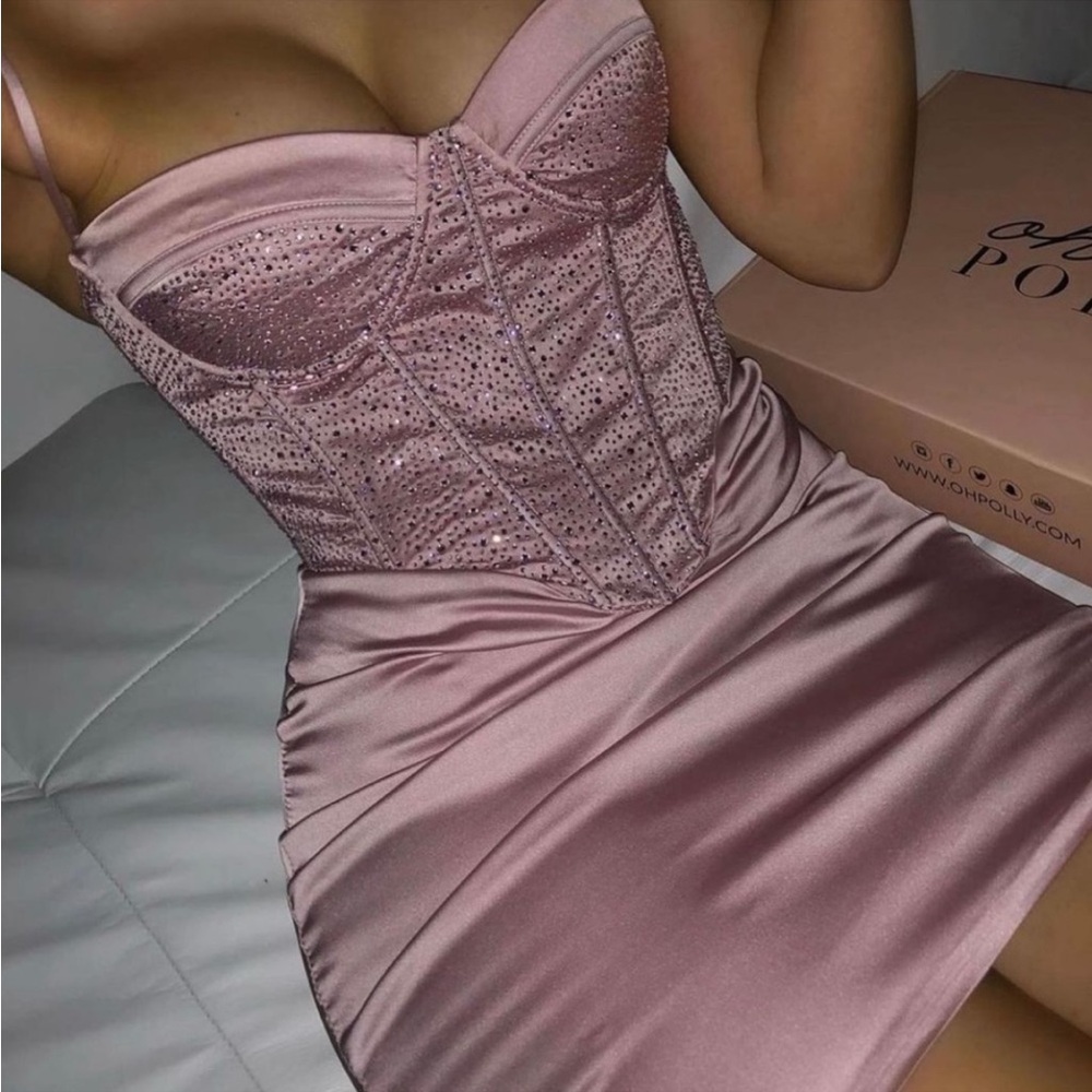 Oh Polly Moonstruck Embellished Mini Dress